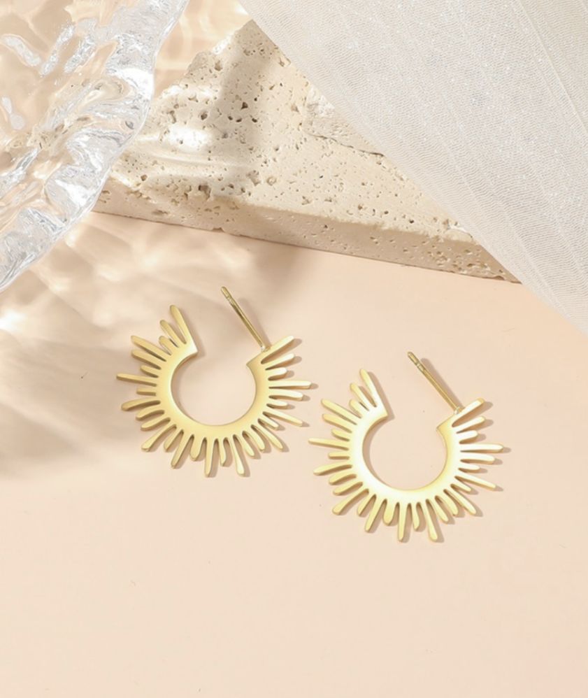 18k Gold Plated Sunlight Earrings & Necklace
