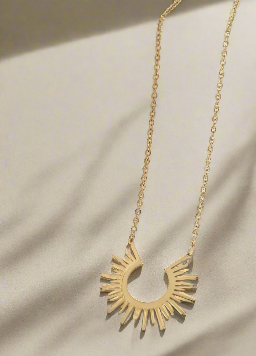18k Gold Plated Sunlight Earrings & Necklace