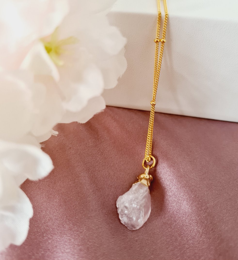 Crystal Pendant and Gold Plated Chain
