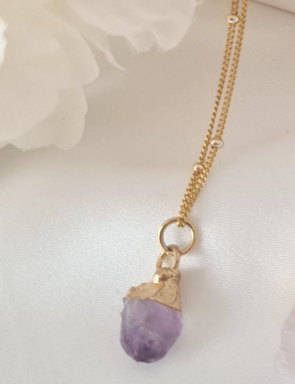 Crystal Pendant and Gold Plated Chain