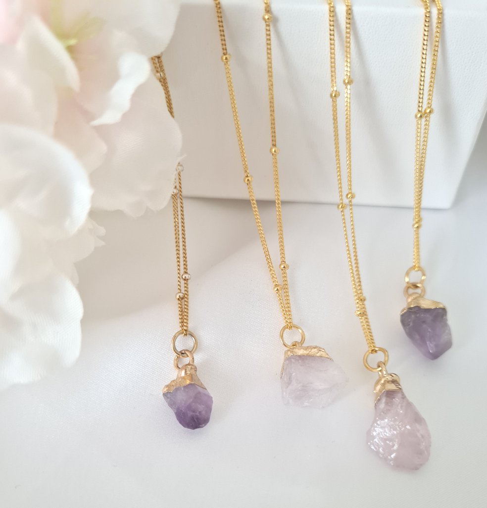 Crystal Pendant and Gold Plated Chain