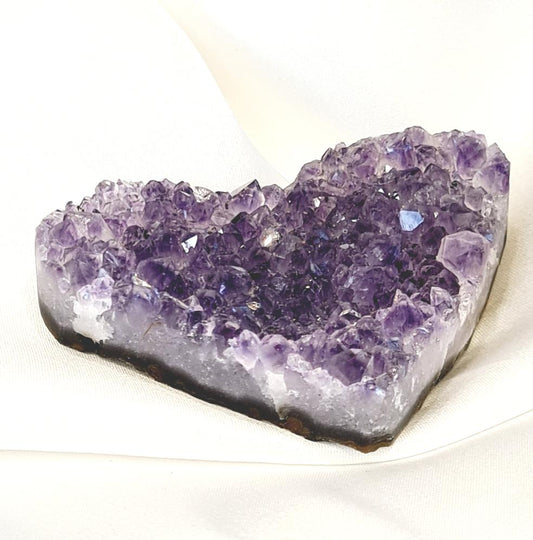 Heart Shaped Amethyst Geode Cluster