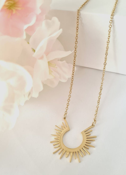 18k Gold Plated Sunlight Earrings & Necklace