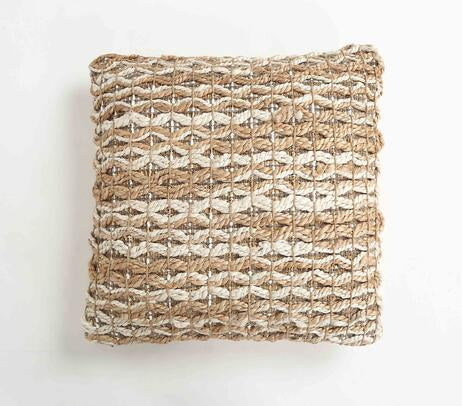 Cotton and Jute Textured Cushion Cover