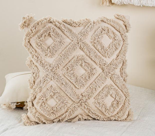 Shaggy Lace Cotton Cushion Cover